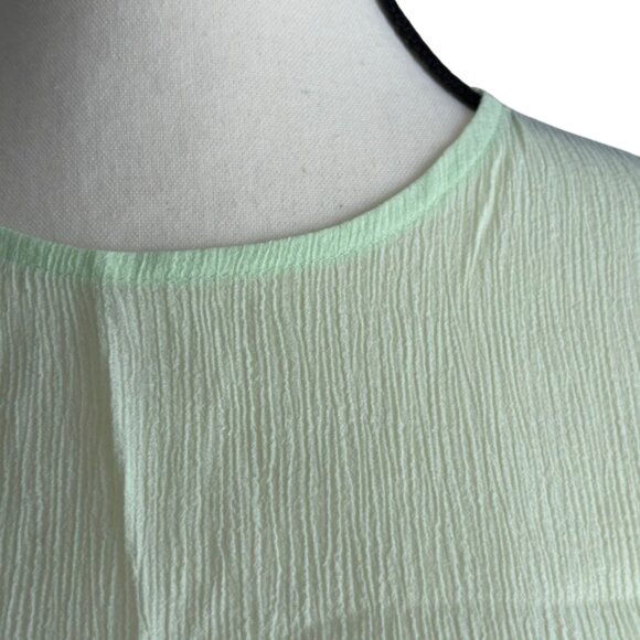 MANGO PASTEL APPLE GREEN TEXTURED LYOCELL BLEND TOP, SZ. M - Picture 2 of 5